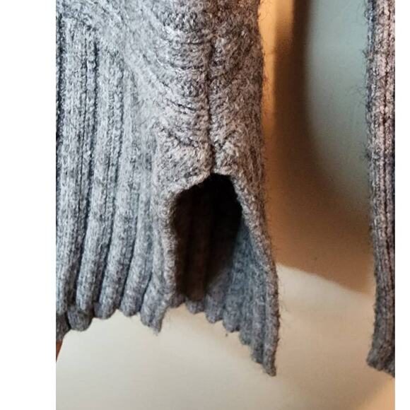 Anthropologie Moth Fireside Grey Ribbed Turtleneck Sweater Small - Picture 11 of 12